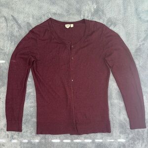 GAP Deep Red Knit Cardigan